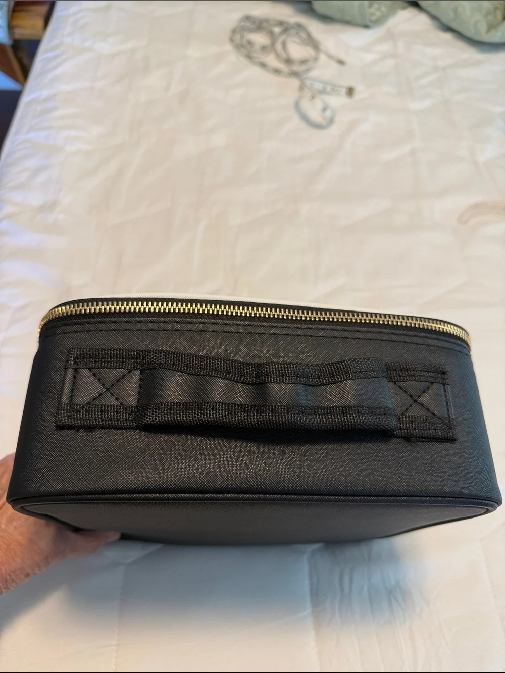 White Square Travel Case - Compact Cosmetic or Tech Organizer